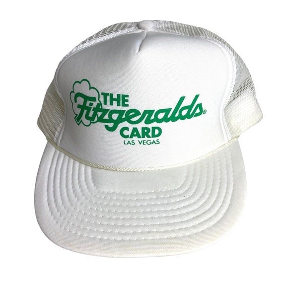 VTG Rope Cap The Fitzgeralds Card Las Vegas Mesh Snapback Trucker Hat Dad - Picture 1 of 9